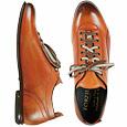 Forzieri Italian Handcrafted Orange Leather Lace-up Shoes
