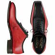 Forzieri Italian Handcrafted Red and Black Leather Dress Lace-up Shoes