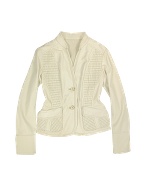 Forzieri Ivory Detailed Insets Italian Leather Jacket