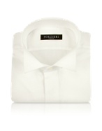 Forzieri Ivory Wing Collar Formal Tuxedo Cotton Dress Shirt