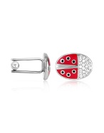 Ladybug Swarovski Crystal Cuff Links