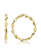 Forzieri Large Twisting 18K Yellow Gold Hoop Earrings