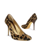 Forzieri Leopard Patterned Hair-Calf and Leather Pump Shoes