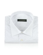 Forzieri Light Gray Bias Striped Dress Shirt