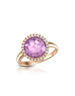 Medici - Amethyst and Diamond 18K Rose Gold Ring