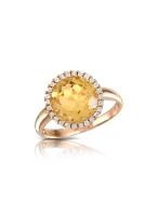 Medici - Citrine Quartz and Diamond 18K Rose