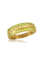 Medici - Peridot and Diamond 18K Gold Band Ring
