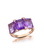 Medici - Triple Amethyst Stone Diamond 18K Gold