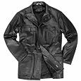 Men` Black Italian Four-Pocket Leather Jacket