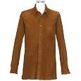 Men` Brown Italian Suede Leather Shirt Jacket