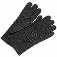 Forzieri Men` Cashmere Lined Black Italian Calf Leather Gloves