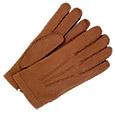 Forzieri Men` Cashmere Lined Brown Italian Calf Leather Gloves