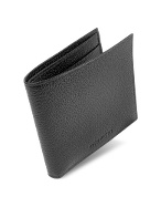 Forzieri Men` Compact Pebble Italian Leather Billfold Wallet