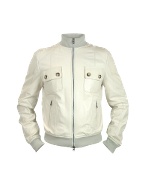 Forzieri Men` Cream Multi-Pocket Zip Bomber Jacket