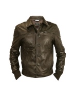 Forzieri Men` Dark Brown Leather Jacket