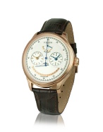 Forzieri Men` Rose Gold Plated Automatic Dual-Time Watch