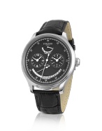 Forzieri Men` Stainless Steel Automatic Dual-Time Watch