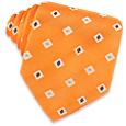 Forzieri Multi-color Diamonds Orange Woven Silk Tie