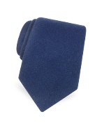 Forzieri Navy Blue Solid Cashmere Tie
