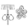Forzieri Pave Diamond Flower 18K White Gold Earrings