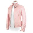 Forzieri Pink Motorcycle-style Short Leather Jacket
