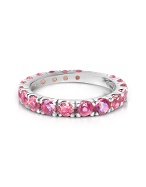 Forzieri Pink Rhodolite 18K White Gold Eternity Band Ring