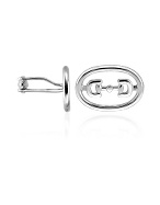Polished Sterling Silver Horse Bit Cuff Links