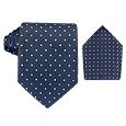Forzieri Polkadot Pattern Printed Silk Tie and Pocket Square