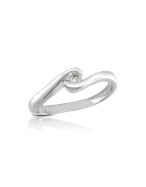 Princess - 0.06 ct Diamond 18K Gold Solitaire Ring