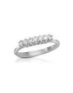 Princess - 0.10 ct Diamond 18K Gold Band Ring