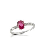 Forzieri Princess - Ruby and Diamond 18K Gold Ring