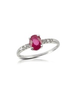 Princess - Ruby and Diamond 18K Gold Ring