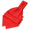 Forzieri Red Moon and Sun Design Pure Silk Ascot