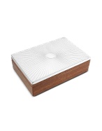 Forzieri Rippled Sterling Silver and Wood Jewelry Box