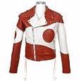 Forzieri Rising Sun Flag Men` Genuine Leather Jacket