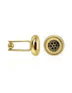 Forzieri Rotary Gold Plated Round Classic Cuff links