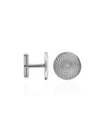 Round Coil Decorated Sterling Silver Cufflinks