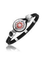 Forzieri Rudder and Compass Stainless Steel and Rubber Bracelet