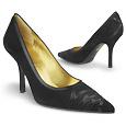 Forzieri Satin Lacing Black Suede Italian Pump Shoes