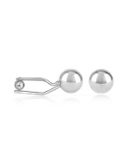 Silver Plated Ball Cuff Links