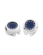 Forzieri Silver Plated European Flag Button Covers