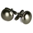 Forzieri Silver Plated Plain Round Cufflinks