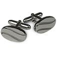 Forzieri Silver Plated Stripes Cuff Links
