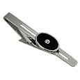 Forzieri Silver Plated Tie Clip with Black Oval