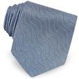 Sky Blue Wavy Pattern Woven Extra-Long Silk Tie