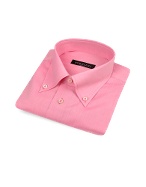 Forzieri Solid Pink Button Down Cotton Italian Dress Shirt