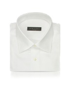 Solid White Cotton Italian Classic Dress Shirt
