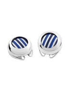 Forzieri Striped Silver Plated Button Covers