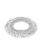 Swarovski Crystal Channel Silvertone Elastic Bracelet