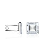Swarovski Crystal Silver Plated Square Cuff Links